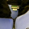 AVALANCHE "CHEER"  GIRLS SMALL OCEAN BLUE FLEECE BLACK FAUX FUR COLLAR JACKET S - Image 2