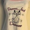 GK CAMI PJ TOP ADULT LARGE â€˜PURRFECT DANCERâ€™ WHITE COTTON PINK LACE STRAP Sz AL
