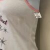 GK CAMI PJ TOP ADULT LARGE â€˜PURRFECT DANCERâ€™ WHITE COTTON PINK LACE STRAP Sz AL - Image 5