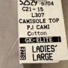 GK CAMI PJ TOP ADULT LARGE â€˜PURRFECT DANCERâ€™ WHITE COTTON PINK LACE STRAP Sz AL - Image 6