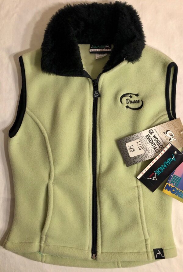 GK "DANCE" FLEECE VEST GIRLS MEDIUM AVALANCHE WEAR PERFORMANCE FAUX FUR GREEN M - Image 4