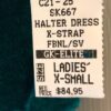 GK GREEN HALTER LADIES X-SMALL BEADED VELVET ICE FIGURE SKATE DRESS Sz AXS NWT! - Image 7