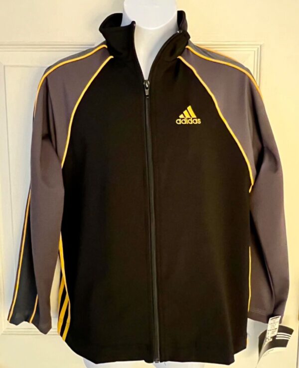 ADIDAS UNISEX CHILD LARGE By GK Elite BLACK GRAY DRY TECH MESH WARM UP JACKET L