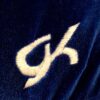 GK ELITE LADIES LgS BLUE VELVET RED FOIL GYMNASTIC DANCE LEOTARD AXS - Image 4
