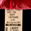 GK ELITE LADIES LgS BLUE VELVET RED FOIL GYMNASTIC DANCE LEOTARD AXS - Image 7