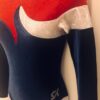 GK LgSLV LADIES SMALL NAVY VELVET RED WHITE FOIL GYMNASTICS DANCE LEOTARD Sz AS - Image 4