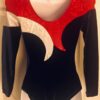 GK LgSLV LADIES SMALL NAVY VELVET RED WHITE FOIL GYMNASTICS DANCE LEOTARD Sz AS - Image 6
