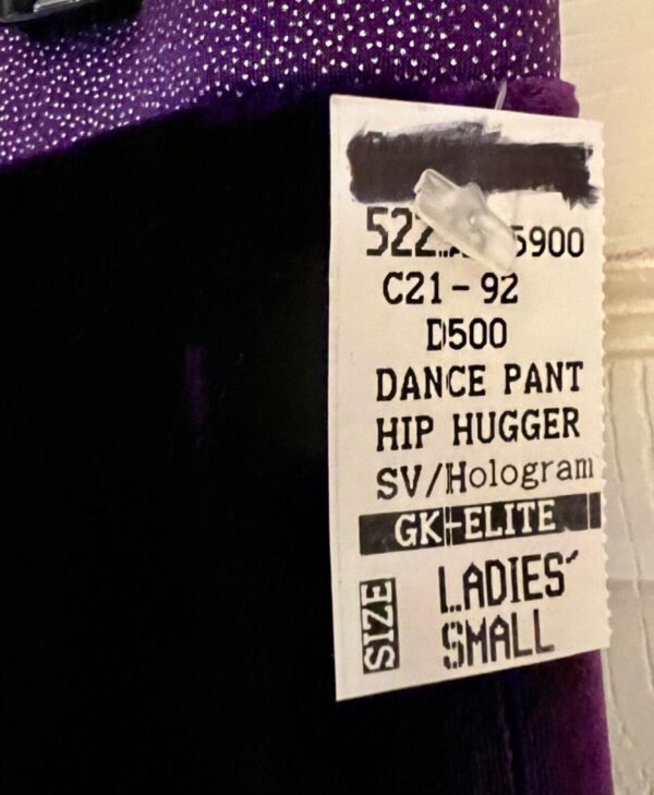 GK DANCE JAZZ LADIES SMALL PURPLE VELVET PURPLE TWILIGHT WAISTBAND PANTS SZ S - Image 4