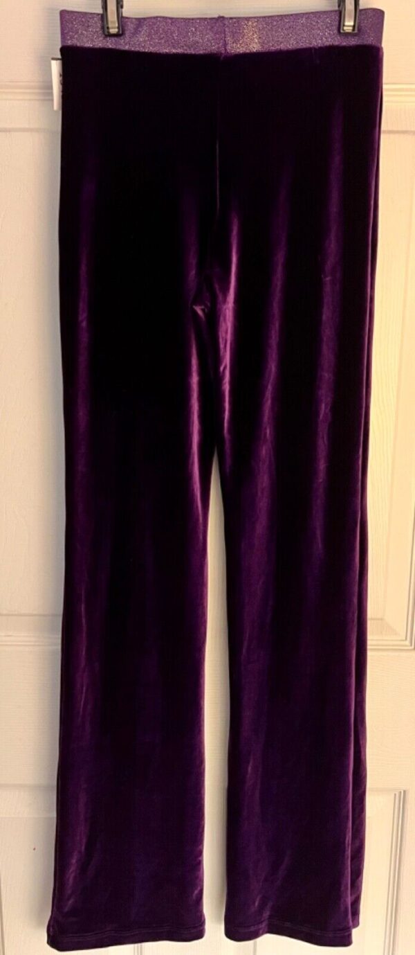 GK DANCE JAZZ LADIES SMALL PURPLE VELVET PURPLE TWILIGHT WAISTBAND PANTS SZ S - Image 5