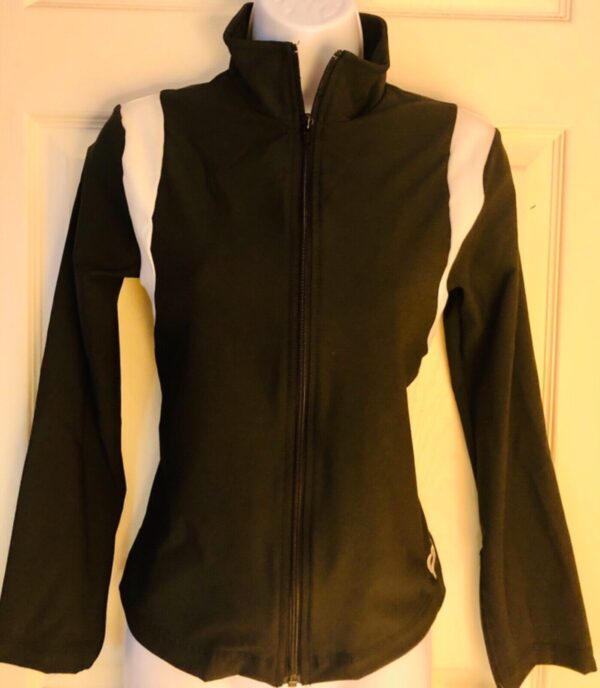 GK LADIES X-SMALL NAVY/WHITE FITTED STRETCH GYMNAST WARM UP JACKET SIZE Sz AXS