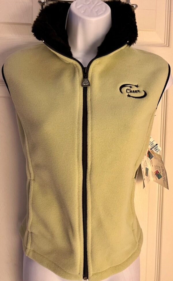 AVALANCHE WEAR PERFORMANCE GK LADIES SMALL "CHEER" LOGO FLEECE GREEN VEST SZ S