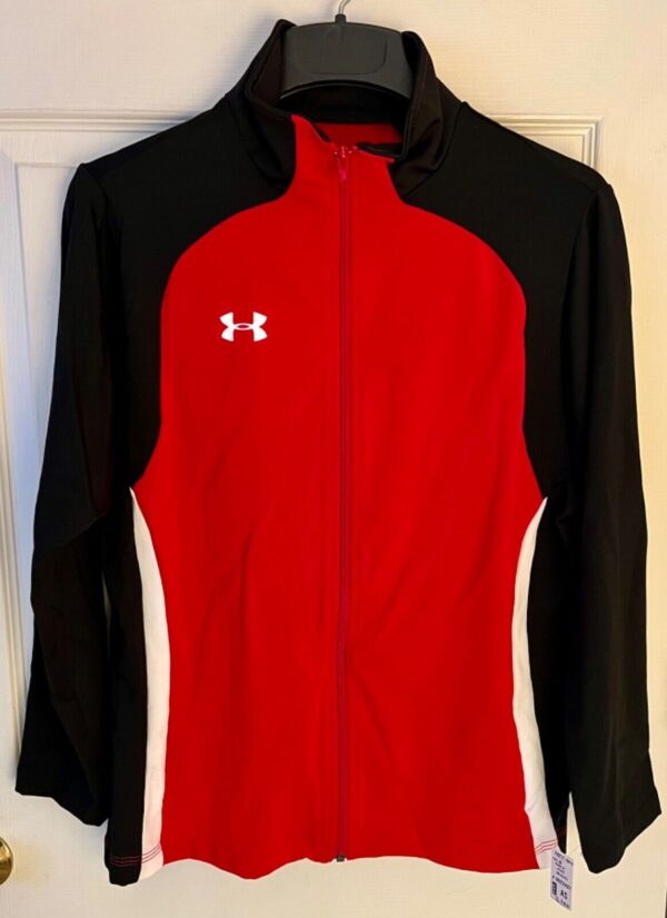 UNDER ARMOUR GK UNISEX ADULT SMALL RED BLACK WHITE DRYTECH RELAX WARM UP JACKET - Image 2