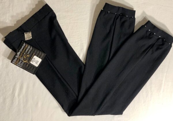 GK DANCE PANTS ADULT X-SMALL BLACK COTTON/STRCH CRYSTAL CUFFED PANTS AXS NWT!