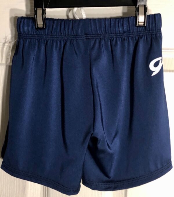 GK BOYS SMALL COMPETITION SHORTS NAVY N/S LONG GYMNASTICS RUNNING GYM CS NWT - Image 2