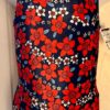 GK GREEN CHILD X-SMALL NAVY RED FLORAL PRINT VELVET GYMNASTDANCE TANK LEOTARD XS