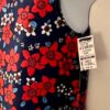 GK GREEN CHILD X-SMALL NAVY RED FLORAL PRINT VELVET GYMNASTDANCE TANK LEOTARD XS - Image 4