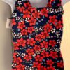 GK GREEN CHILD X-SMALL NAVY RED FLORAL PRINT VELVET GYMNASTDANCE TANK LEOTARD XS - Image 7
