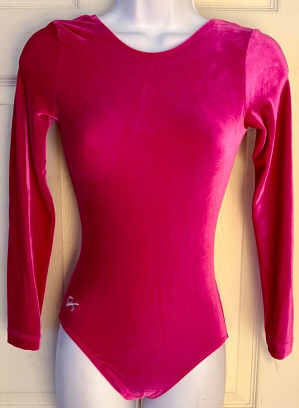 GK ELITE LgSLV LADIES SMALL CLASSIC PINK VELVET GYMNASTICS DANCE LEOTARD Sz AS