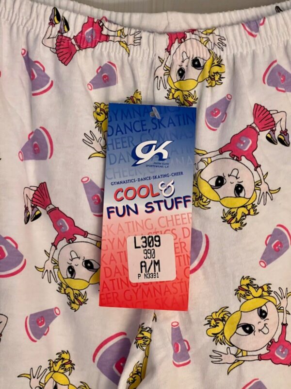 GK CHEER PJ LOUNGE PANTS LADIES MEDIUM COOL & FUN WHITE COTTON PRINT Sz AM NWT! - Image 4