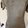 HEATHER B WOMENS SMALL SSLV LGT HEATHER GRAY BUTTON UP CROCHET TUNIC SWEATER S - Image 5
