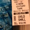 GK FADED DENIM CHILD SMALL PRINT VELVET GYMNASTIC DANCE TANK LEOTARD Sz CS NWT! - Image 5