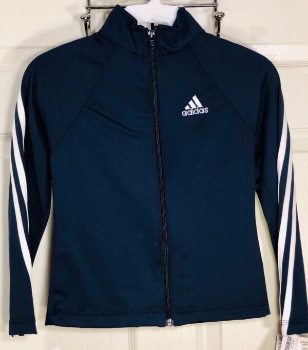 ADIDAS GK DRYTECH CHILD SMALL NAVY GYMNASTICS ATHLETES WARM UP JACKET CS NWT!