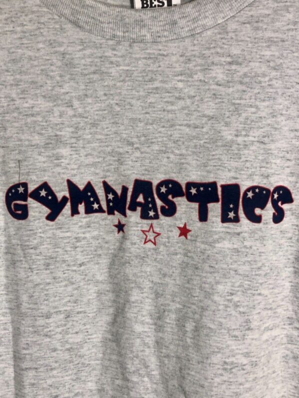 DURABLE  ADULT LARGE "GYMNASTICS" GRAPHICS T-SHIRT HEATHER GRAY Sz AL - Image 2