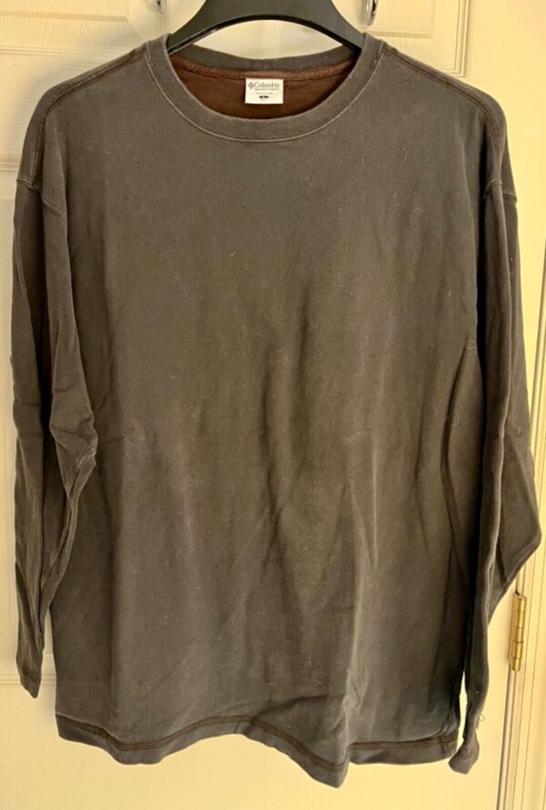 COLUMBIA SPORTSWEAR Men's Large Black Long Sleeve Heavy Cotton Pullover Shirt - Image 3