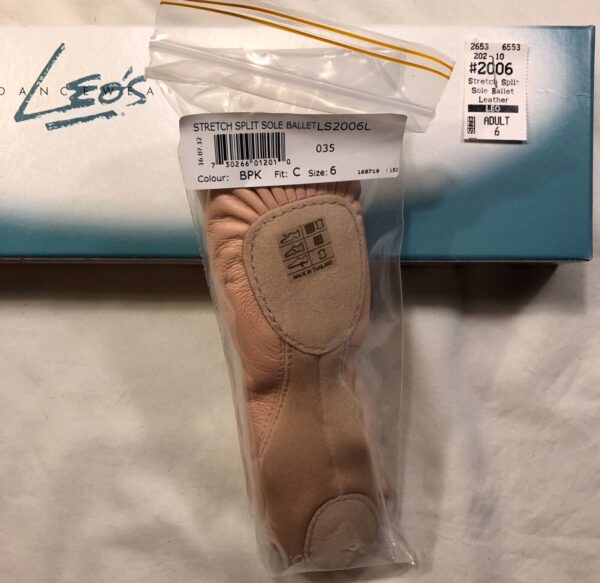 LEO'S BALLET SHOES ADULT SIZE 6 LEATHER STRETCH SPLIT SOLE Sz 6 LS2006L NEW! - Image 5