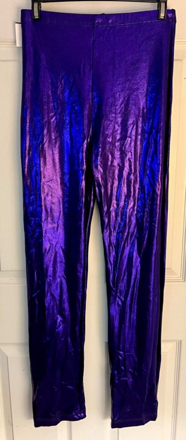 GK DANCE JAZZ ADULT MEDIUM DEEP PURPLE SHIMMERY MYSTIQUE HOLOGRAM PANTS SZ M NWT - Image 3