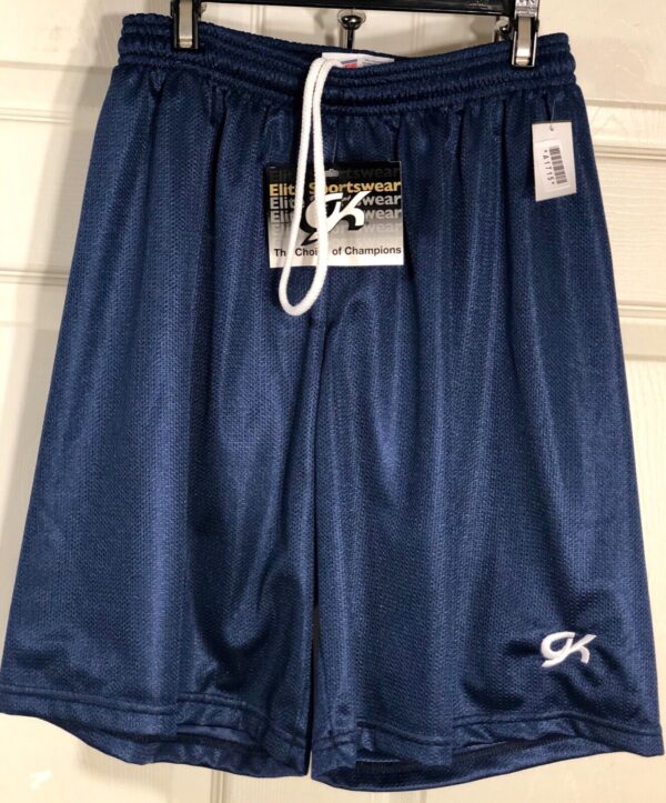 SOFFE GK YOUTH LARGE NAVY MESH POLYESTER LONG ATHLETIC RUNNING SHORTS Sz CL NWT!