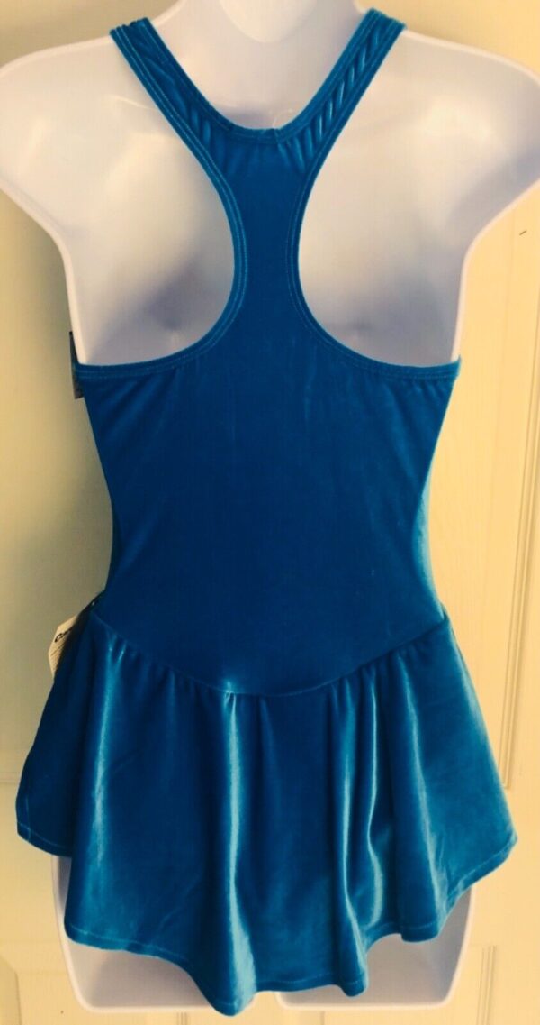 GK ICE SKATE ELECTRIC BLUE VELVET LADIES SMALL SLVLS RACERBACK TANK DRESS Sz AS - Image 7