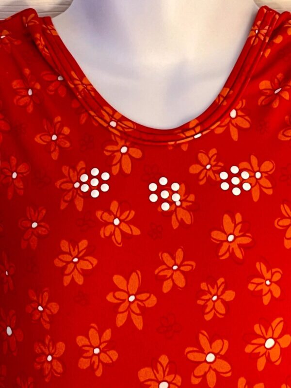 GK RED DEW DROP PRINT CHILD X-SMALL GYMNASTICS DANCE METALLIC JA TANK LEOTARD XS - Image 2