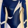 GK LgSLV MIDNIGHT SHATTERGLASS FOIL ADULT SMALL GYMNASTICS DANCE LEOTARD Sz AS