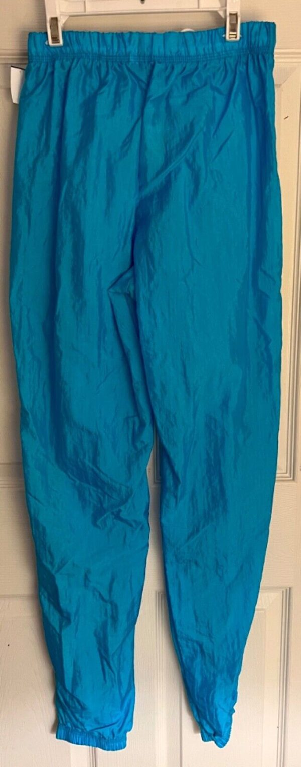 GK WARM UP ADULT MEDIUM BLUE CRINKLE NYLON GYMNASTICS CHEER ATHLETIC PANTS Sz M - Image 4