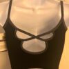 GK DANCE JAZZ GIRLS LARGE BLACK VELVET X-BACK FOIL STRAPS CAMISOLE TOP SZ L NWT - Image 5