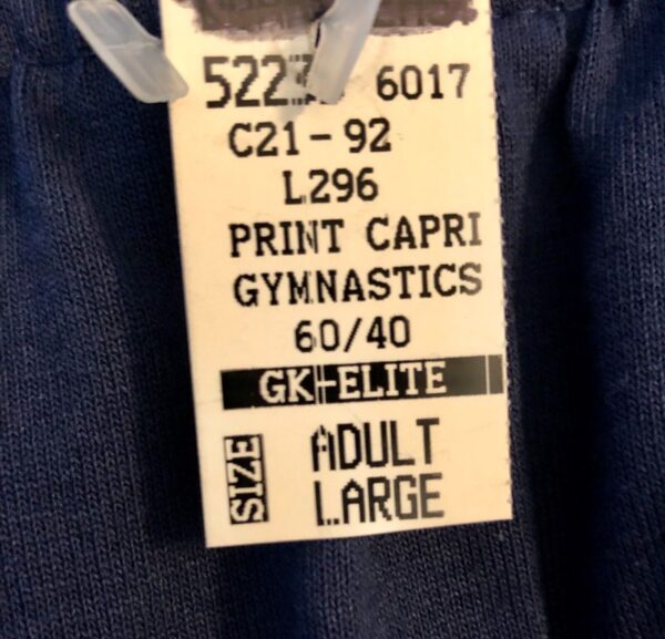 GK CAPRI LADIES LARGE NAVY COTTON/POLY GYMNASTICS PRINT Sz AL NWT - Image 8