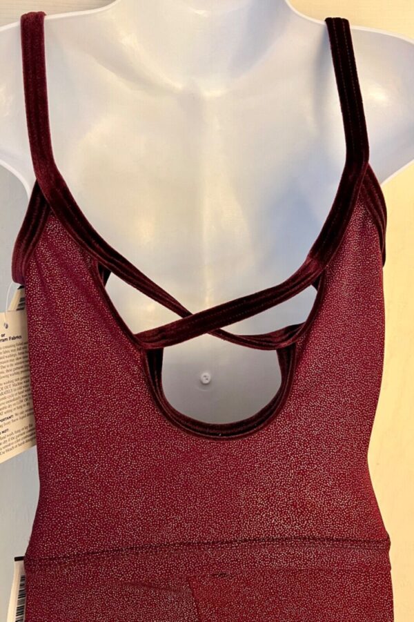 GK DANCE JAZZ GIRLS SMALL WINE TWILIGHT X-BACK VELEVT STRAPS CAMI TOP Sz CS NWT! - Image 5