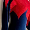 GK LgSLV LADIES SMALL NAVY VELVET RED WHITE FOIL GYMNASTICS DANCE LEOTARD Sz AS - Image 4