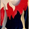 GK LgSLV LADIES SMALL NAVY VELVET RED WHITE FOIL GYMNASTICS DANCE LEOTARD Sz AS - Image 6