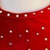 GK ICE FIGURE SKATE ADULT SMALL RED VELVET 3/4 SLV ASYMMETRIC NECK JA DRESS AS - Image 2