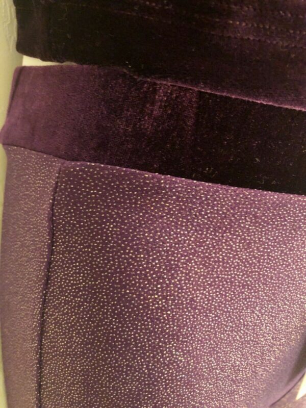 GK DANCE JAZZ PANTS CHILD LARGE PURPLE TWILIGHT FOIL VELVET WAISTBAND Sz CL NWT - Image 2