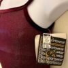 GK DANCE JAZZ TOP GIRLS MEDIUM WINE FOIL VELVET CRISSCROSS STRAPS CAMISOLE SZ M - Image 3