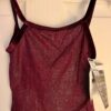 GK DANCE JAZZ TOP GIRLS MEDIUM WINE FOIL VELVET CRISSCROSS STRAPS CAMISOLE SZ M - Image 6