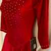 GK ICE FIGURE SKATE ADULT SMALL RED VELVET 3/4 SLV ASYMMETRIC NECK JA DRESS AS - Image 6