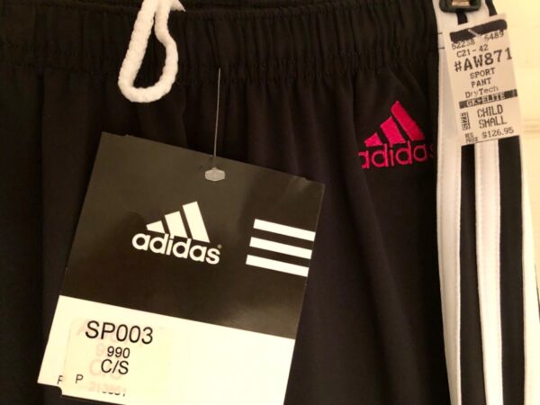 ADIDAS GK ELITE CHILD SMALL BLACK DRY TECH WARM UP PANTS SZ S NWT! - Image 4