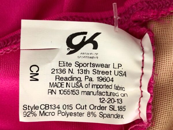 GK Elite CHILD MEDIUM PINK N/S CHEER DANCE SPORT TOP RACERBACK Sz CM NWT! - Image 6