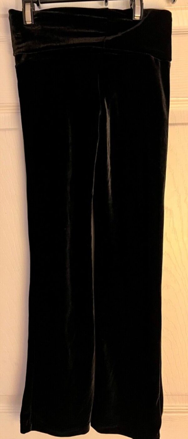 GK DANCE JAZZ CHILD SMALL BLACK SMOOTH VELVET FOLD-OVER WAISTBAND PANTS SZ CS - Image 4