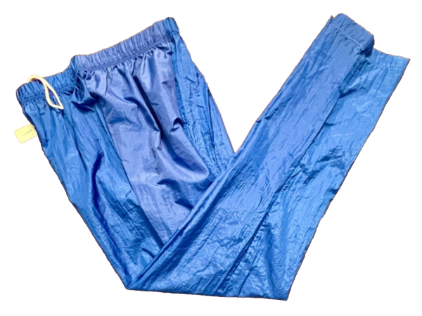 GK WARM UP ADULT XX-LARGE BLUE CRINKLE NYLON GYMNAST CHEER ATHLETIC PANTS SZ 2XL