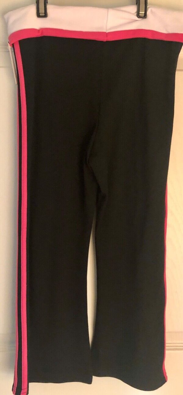 GK CHEER CAPRI PANTS SIZE GIRLS LARGE COTTON/SPANDEX PINK TRIM BLACK CL NWT! - Image 4